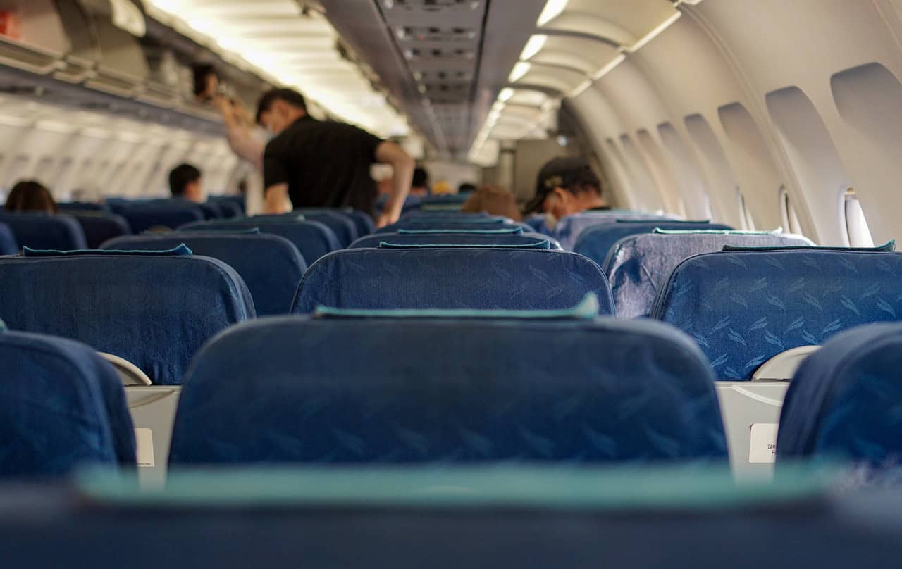 inside an airplane